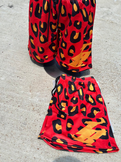 Red Cheetah Print V1 Shorts